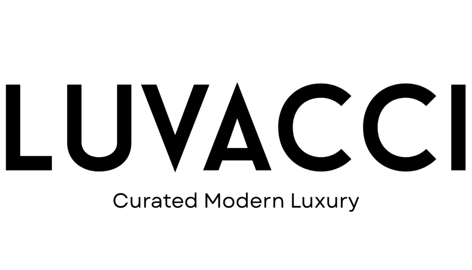 LUVACCI logo with tagline 'Curated Modern Luxury' on a white background