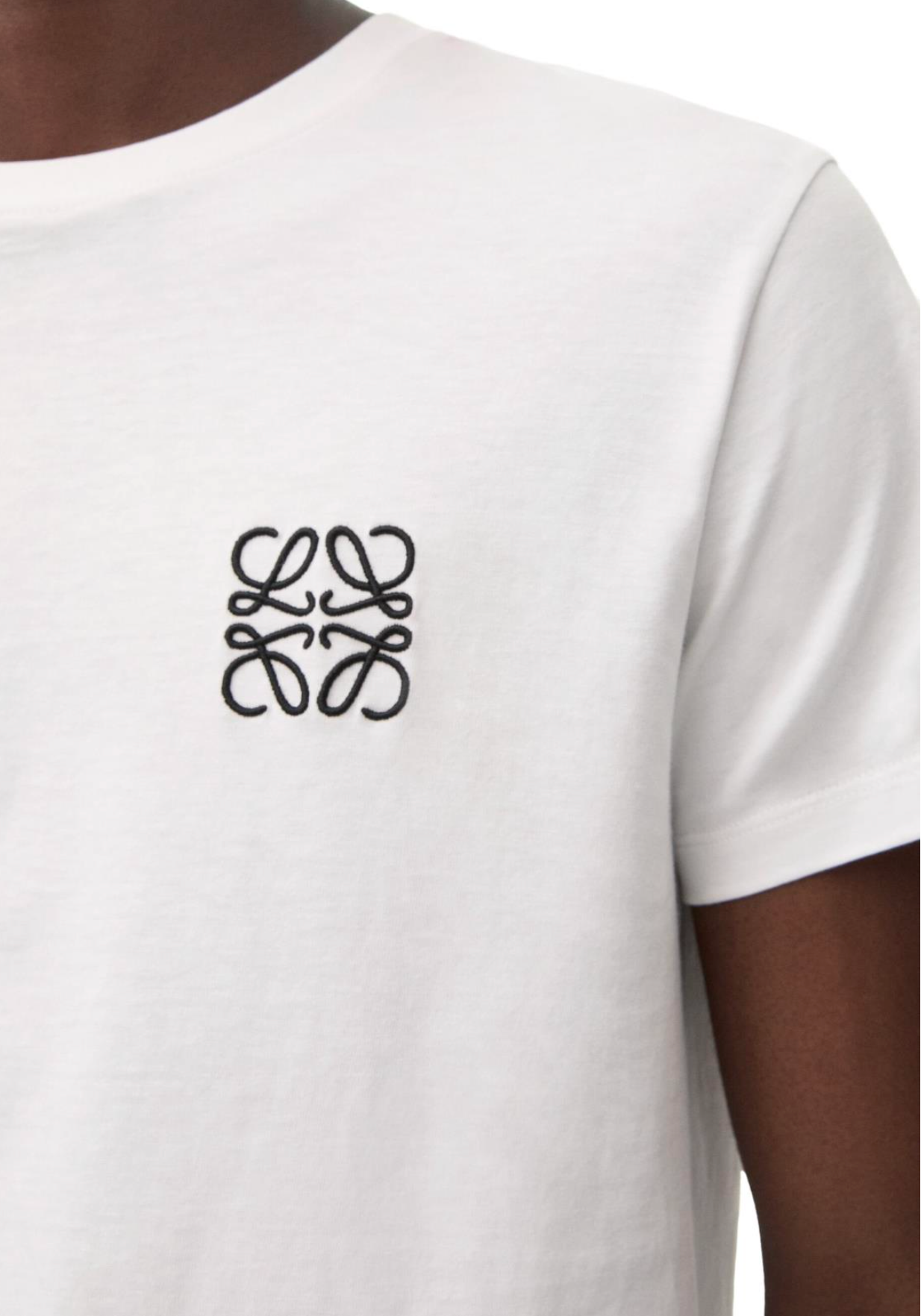T-shirt blanc brodé du logo LOEWE
