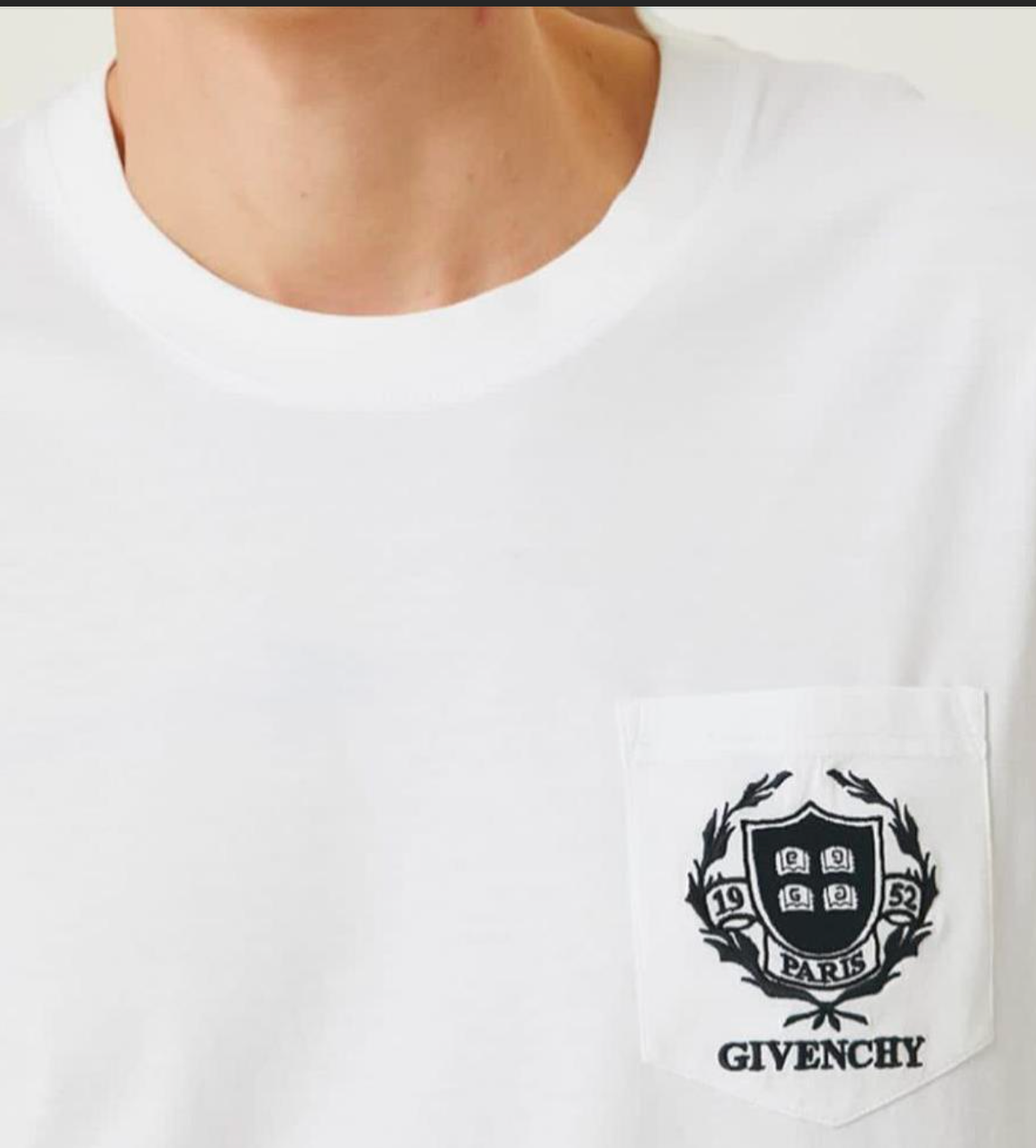 T-shirt blanc Givenchy à col imprimé logo.