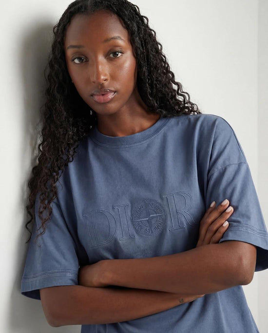 T-shirt oversize bleu DIOR ET STONE ISLAND