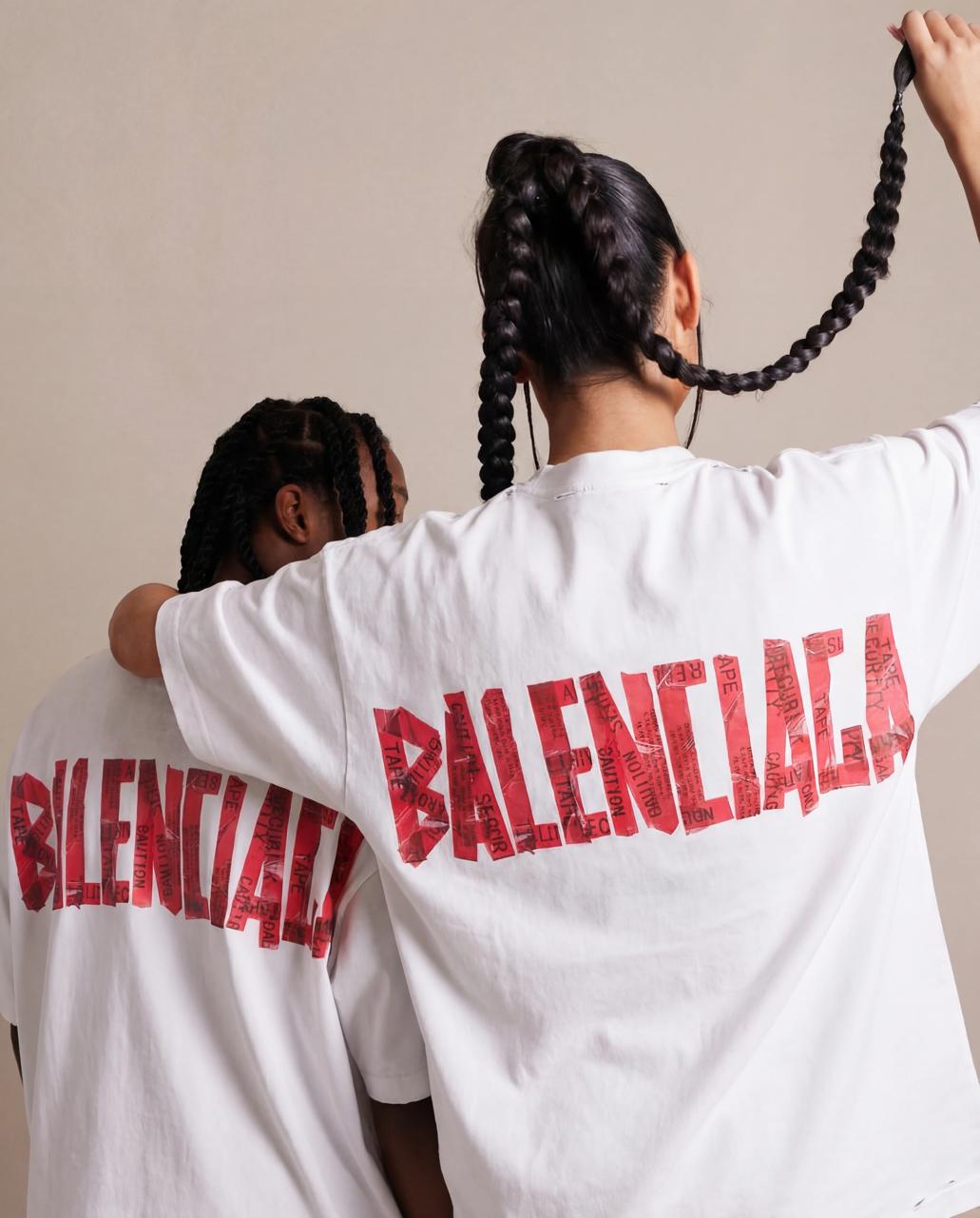 Logo Balenciaga Security Tape Blanc