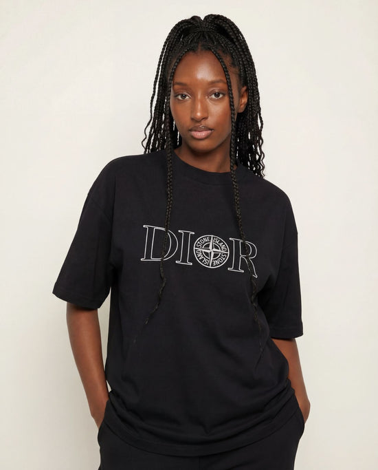 T-shirt oversize Dior et Stone Island noir