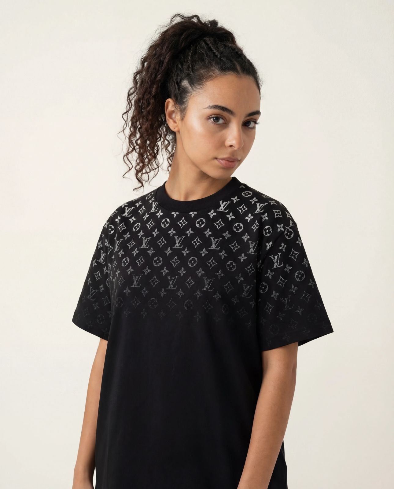 T-shirt Louis Vuitton en coton dégradé noir