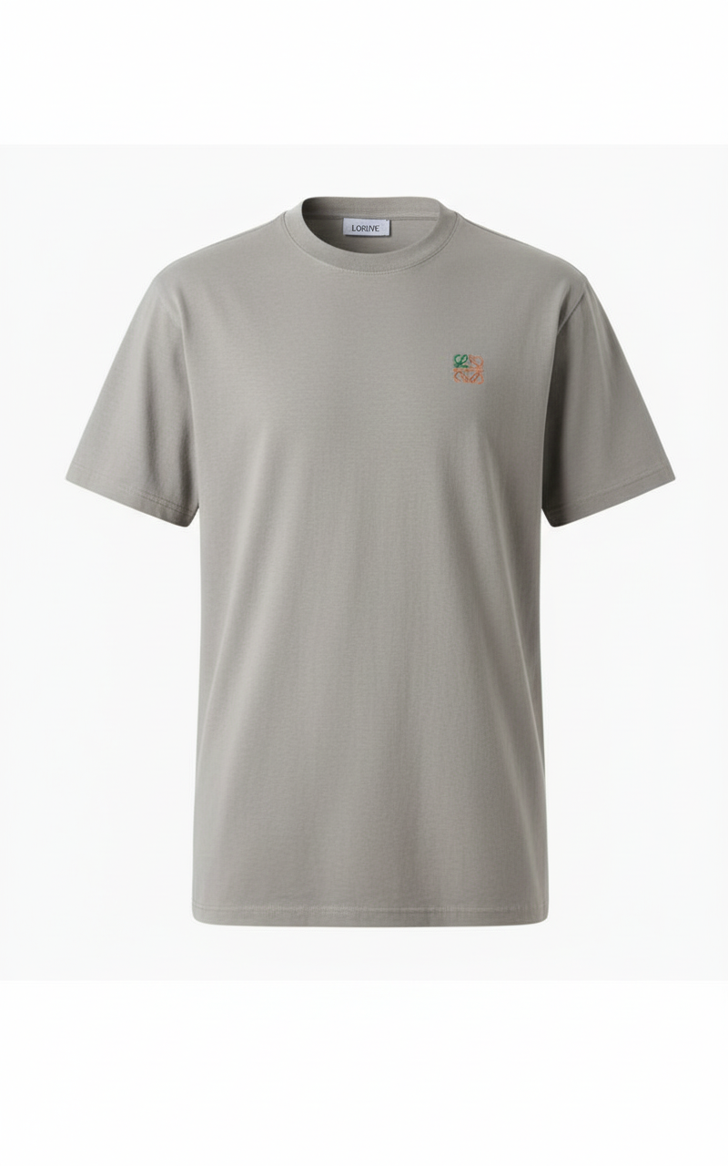 T-shirt brodé du logo LOEWE noir blanc argent