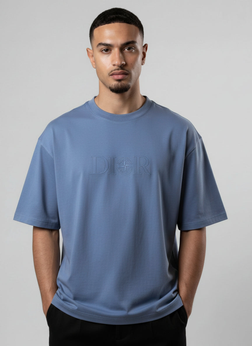 T-shirt oversize bleu DIOR ET STONE ISLAND