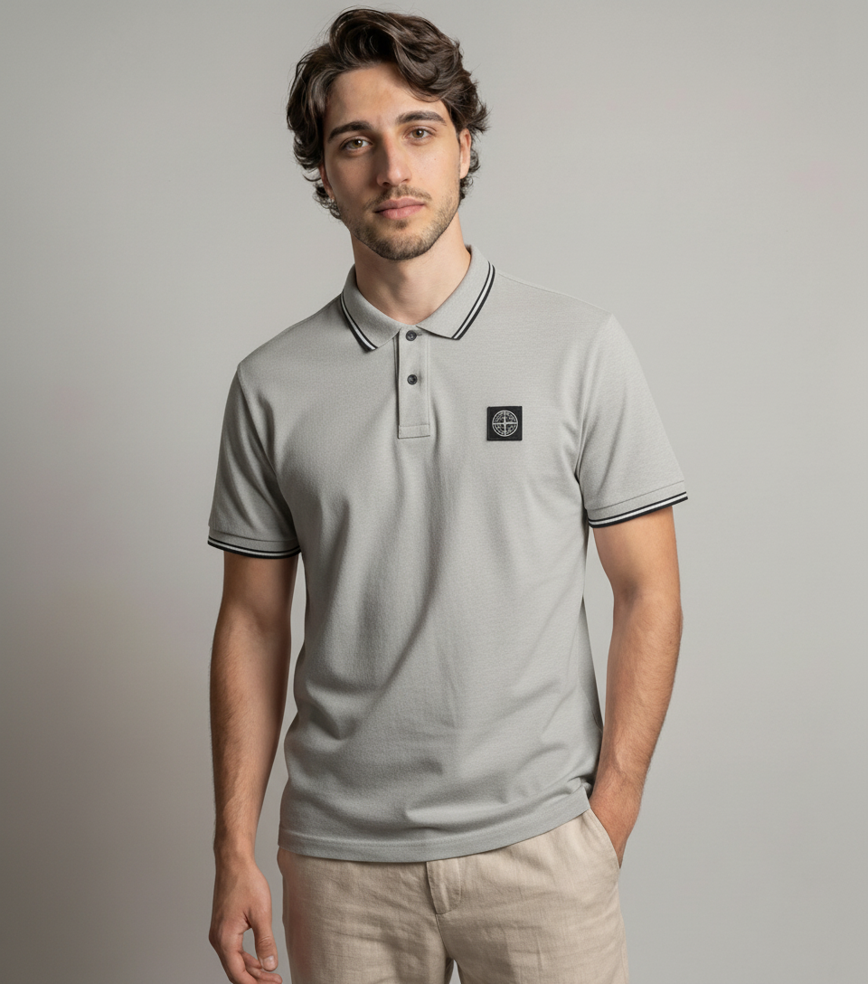 Polo Stone Island gris slim