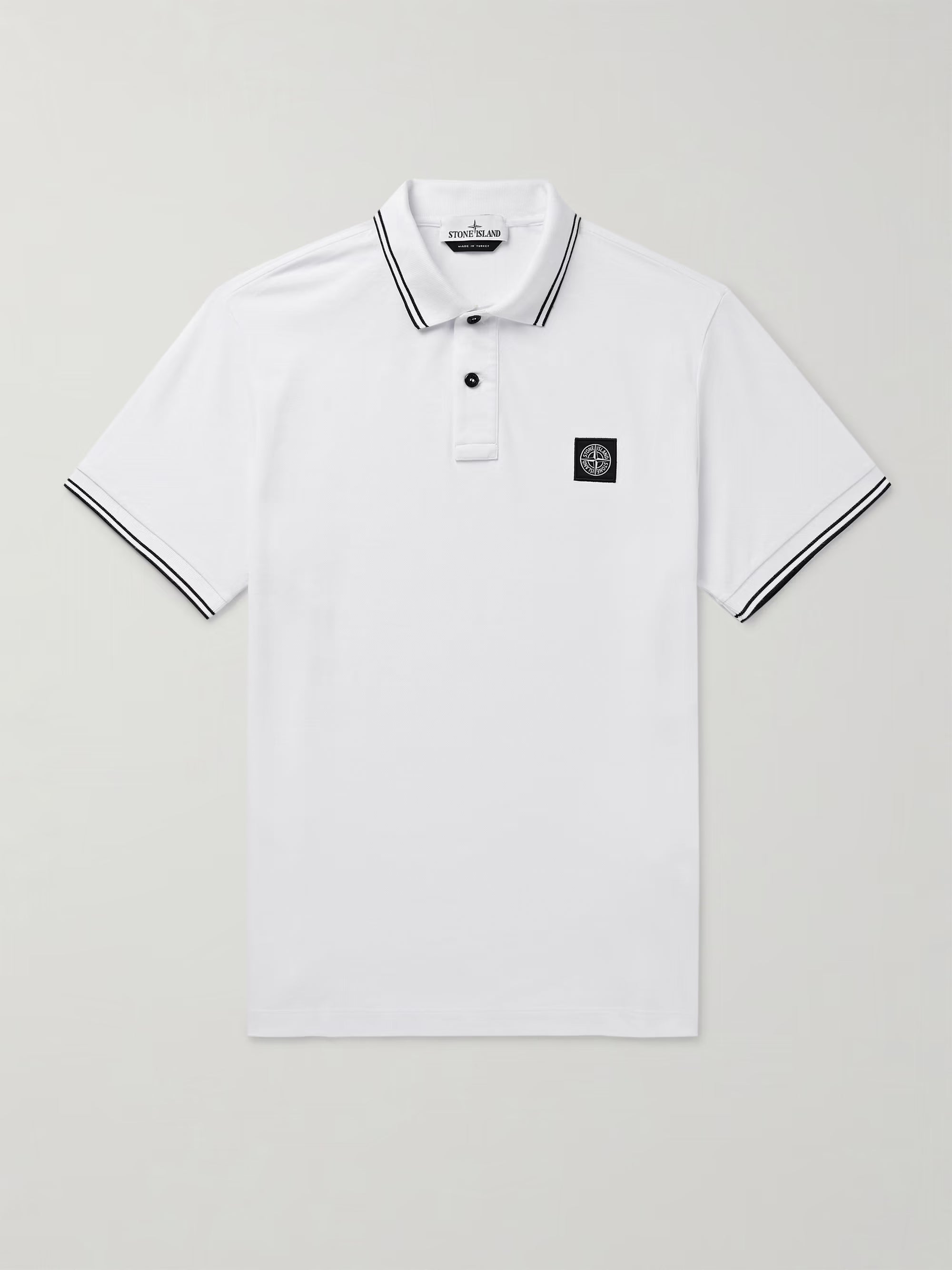 Polo Stone Island blanc slim
