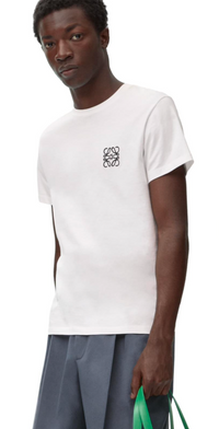 T-shirt blanc brodé du logo LOEWE