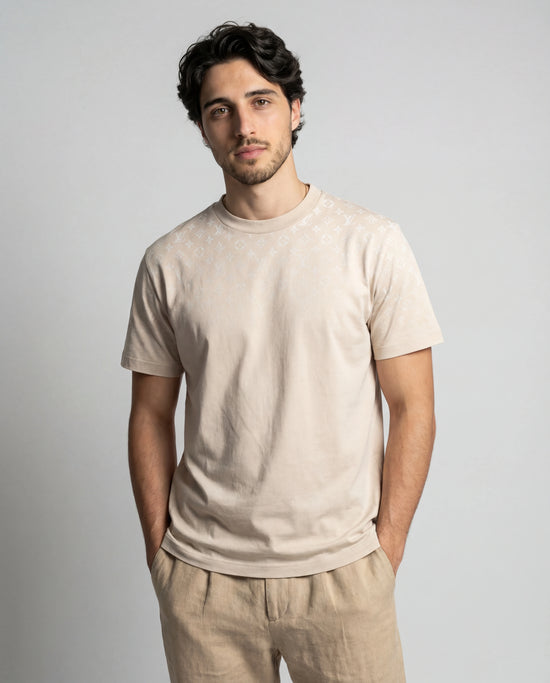 T-shirt Louis Vuitton en coton dégradé beige