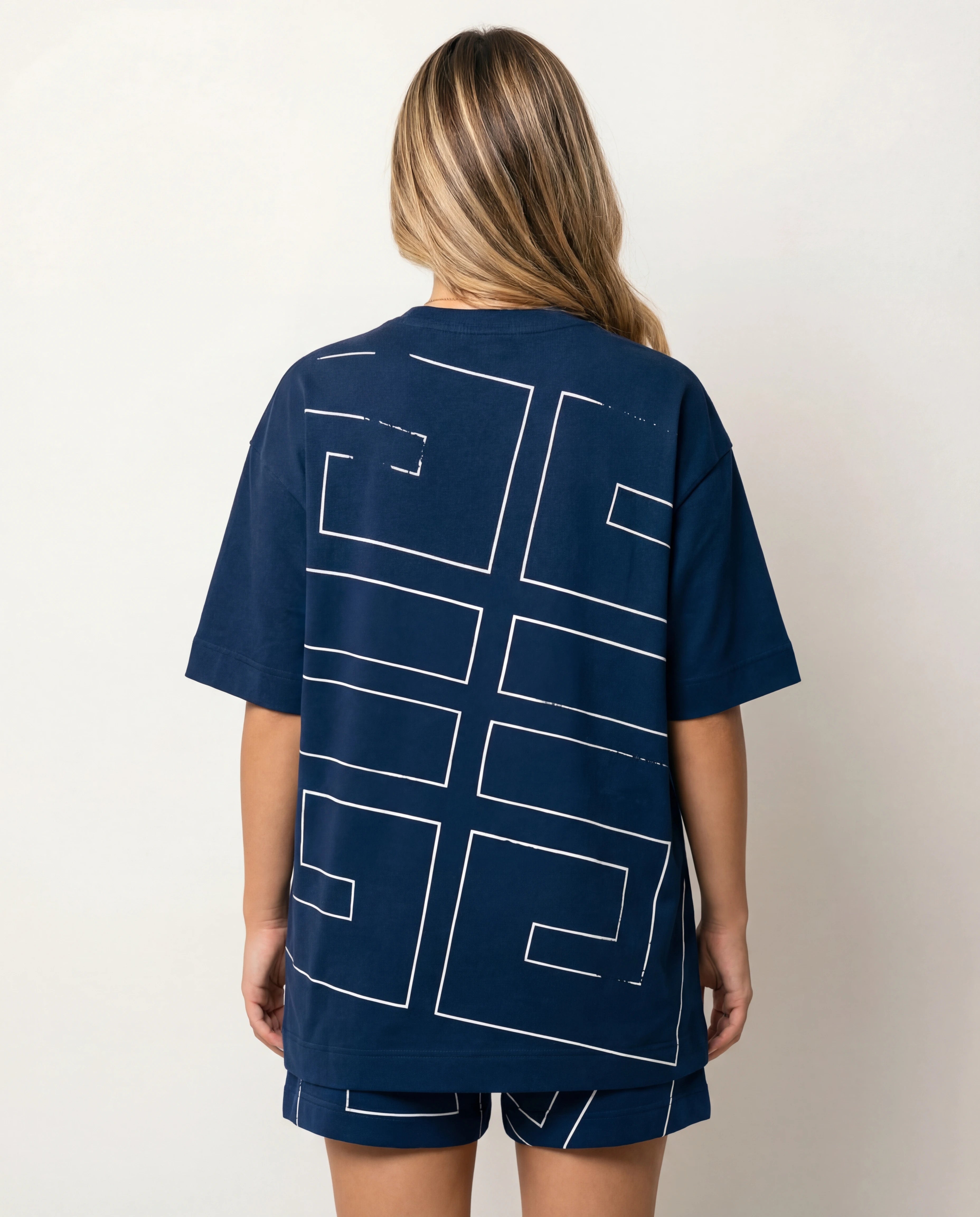 T-shirt Givenchy 4G en coton blanc bleu marine