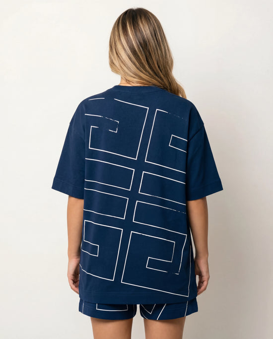 T-shirt Givenchy 4G en coton blanc bleu marine