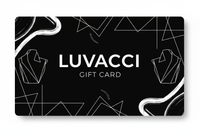 Logo is sans serif, gift card header in black backgrounds and white aesthetics. 