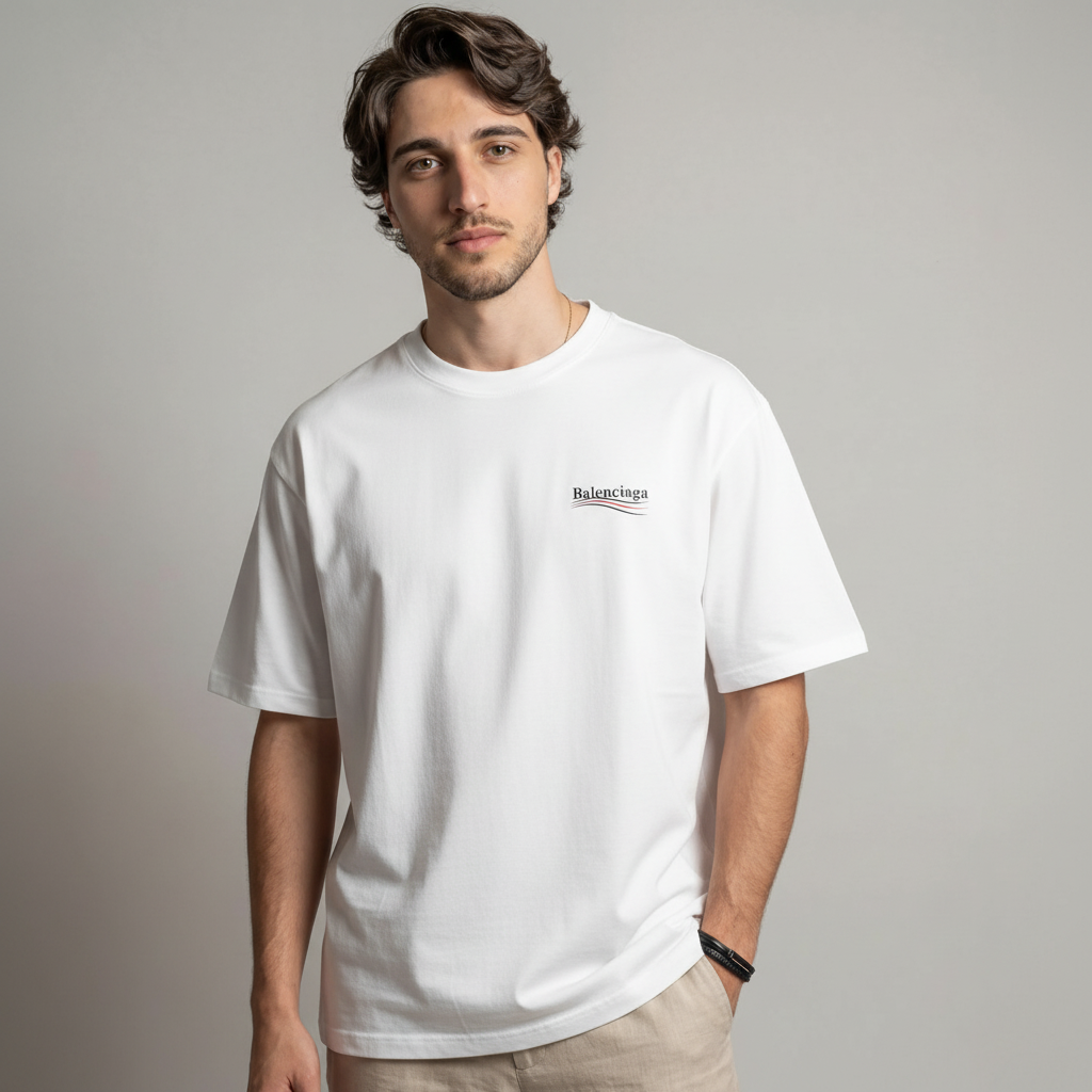 T-shirt blanc Balenciaga pour campagne politique