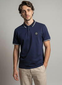 Polo Stone Island Slim Bleu